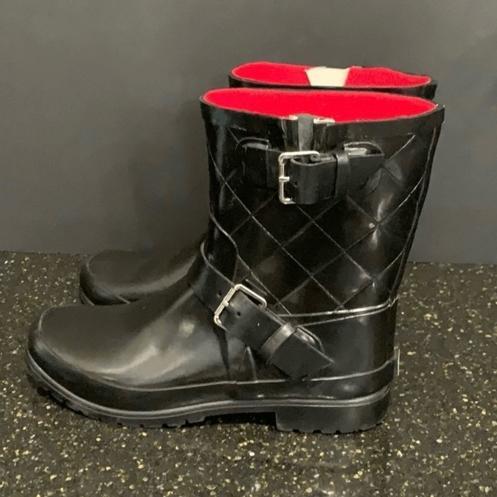 NWT Sperry Black Falcon Quilted & Lined Waterproof Rain Boots Size 10M - Picture 5 of 11